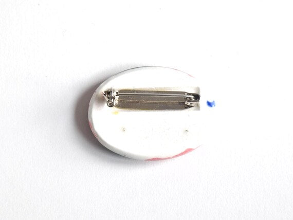 Kutani Ceramic Kimono Brooch