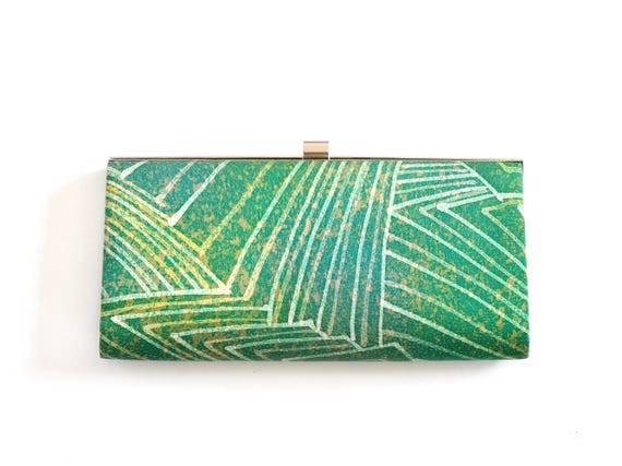 Japanese Silk Clutch | Geometric Pattern bag shown from the front against a clean white background