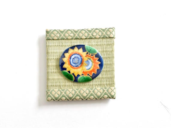 Porcelain Sunflower Brooch