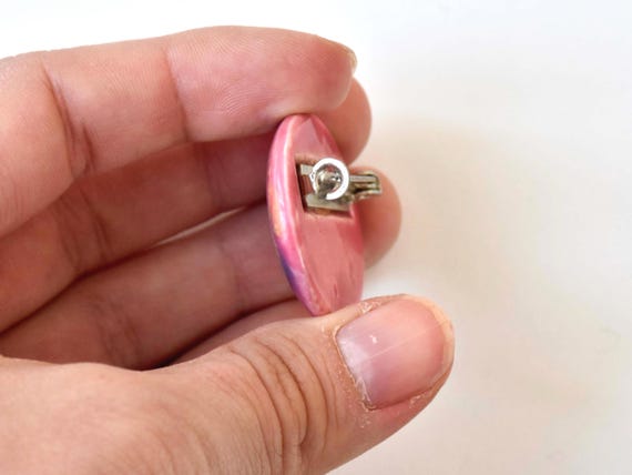 Kutani Ceramic Brooch Pink Rosa