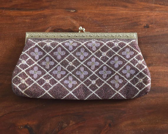 Japanese Beaded Floral Clutch