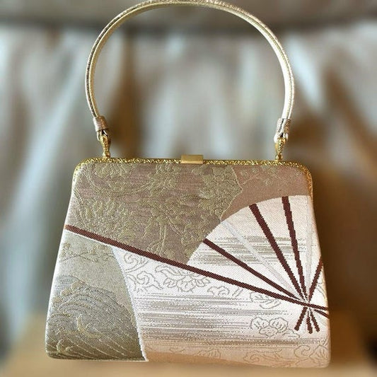 Brocade Fan Motif Kimono Bag