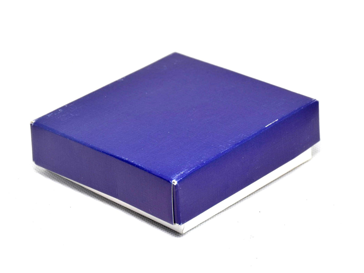 Navy Blue Floral Hana Chirimen Gamaguchi Coin Purse original dark blue presentation box