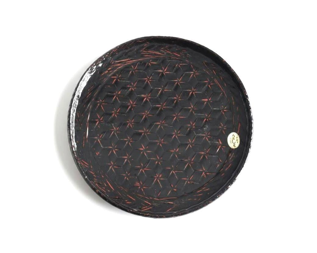 Rantai Lacquerware Bamboo Tray And Bowl Set tray piece with sticker