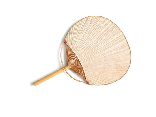Washi Paper Uchiwa Fan with Hand-Painted Design