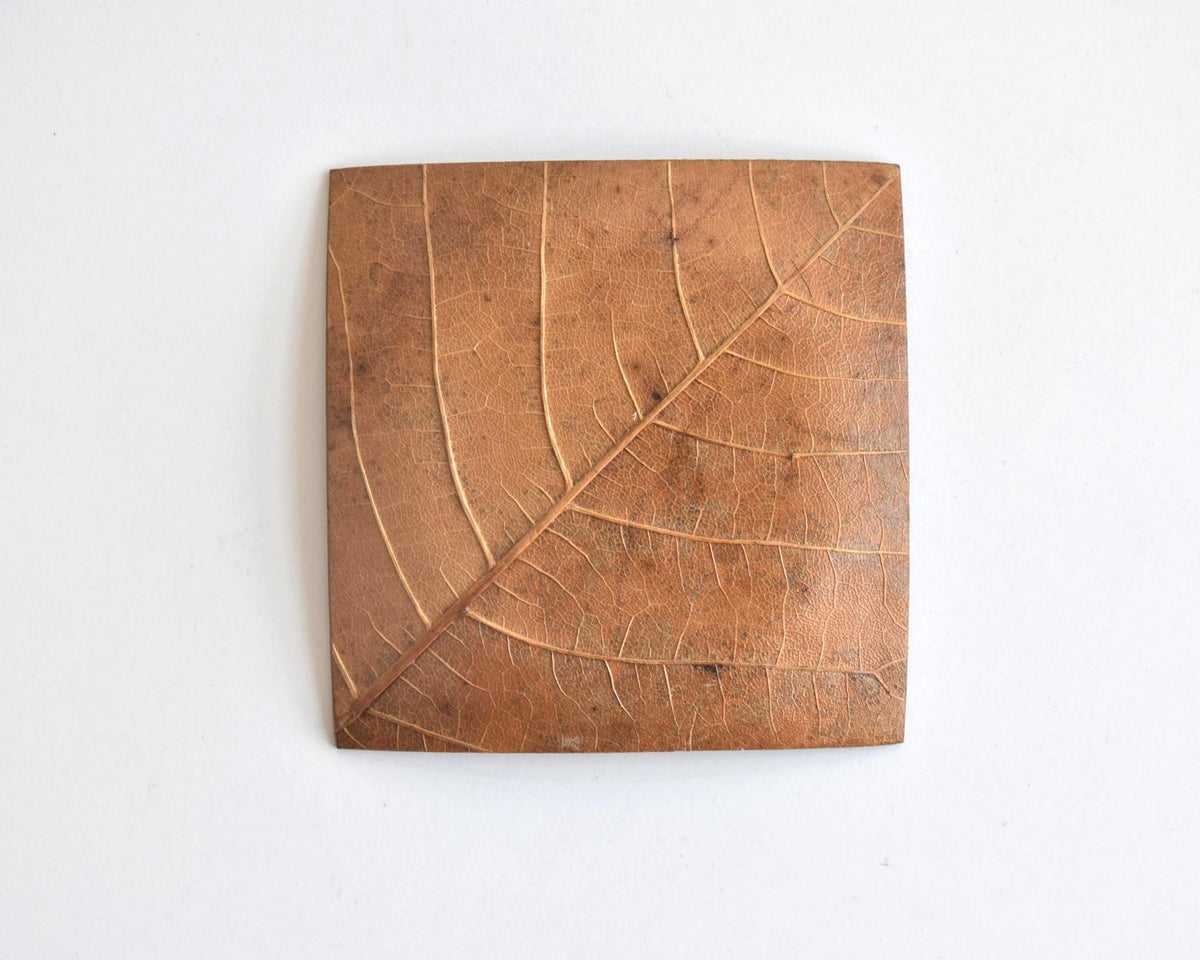 Hida Kōgei Hōba Magnolia Leaf Tray showing natural vein pattern and surface