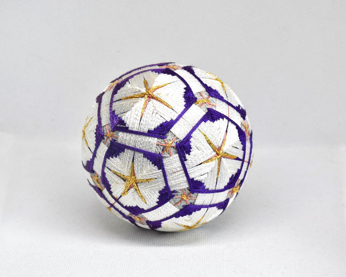 Hand-Embroidered Traditional Japanese Temari Ball in vibrant colourful threads