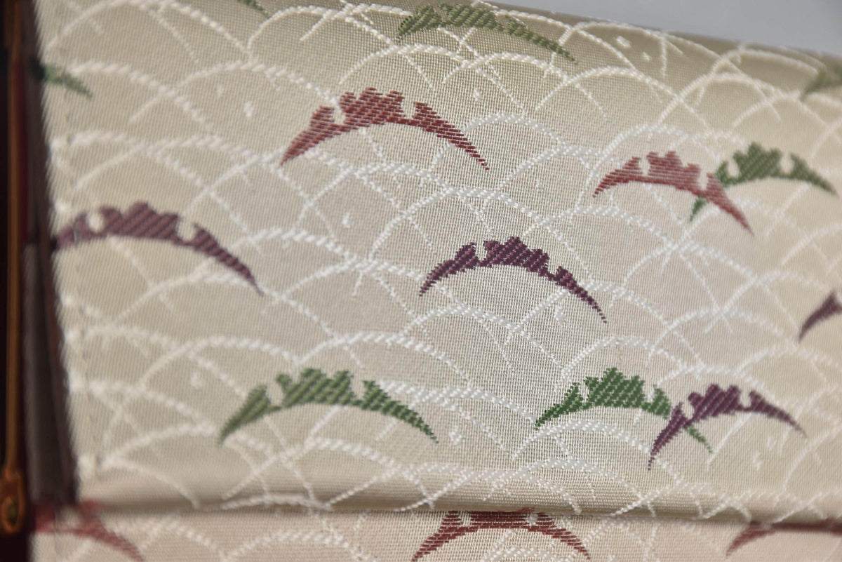 Shiseido Japanese Kimono Clutch With Traditional Weaves closeup of fabric pattern