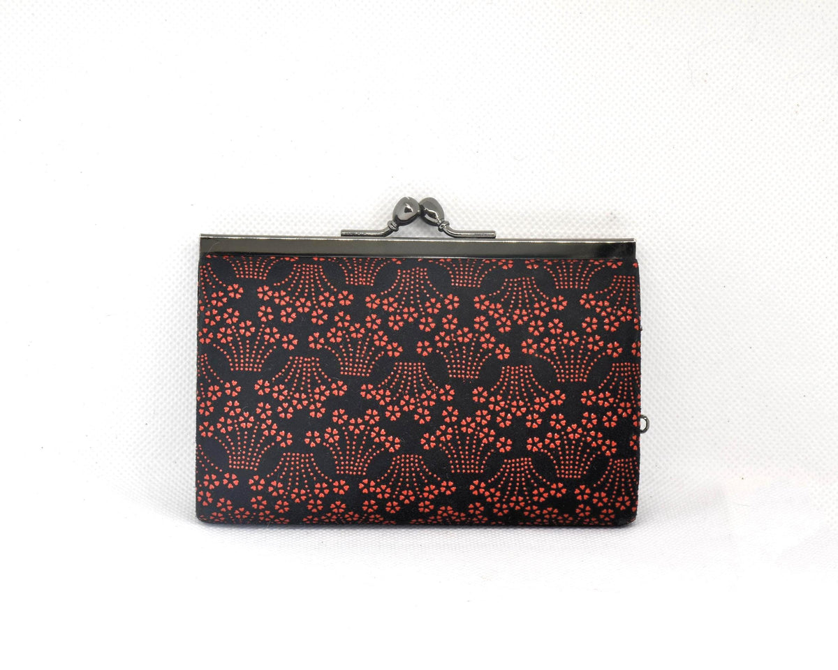 Inden Deerskin Gamaguchi Coin Purse back view of the patterned deerskin