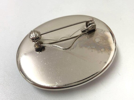 Kutani Floral Ceramic Brooch