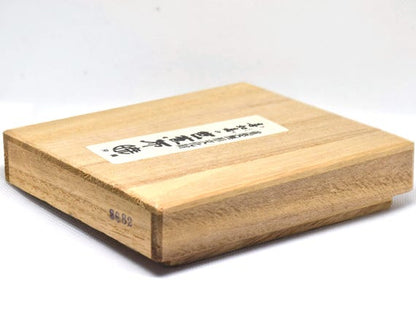 Bashofu banana fiber purse wooden paulownia box angled view