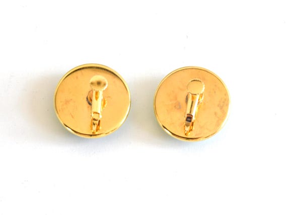 Kutani Ware Ceramic Earrings back view with screw-back fastenings