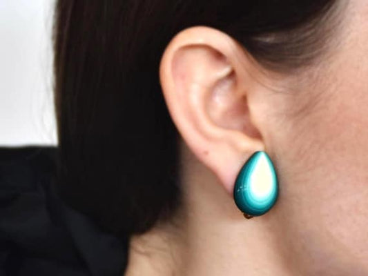 Aizu-Nuri Teardrop Lacquer Earrings