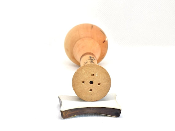Kokeshi Doll: Elder Figure & Calligraphy