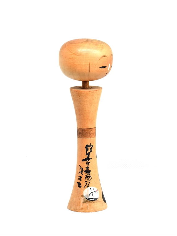 Kokeshi Doll: Elder Figure & Calligraphy