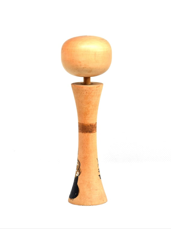 Kokeshi Doll: Elder Figure & Calligraphy