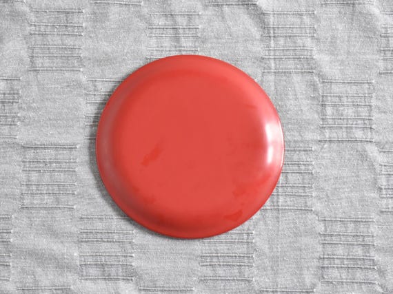 Red Carved Lacquer Camellia Plate