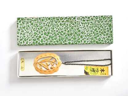 Oyama Tsuge Wood Tulip Pendant Necklace