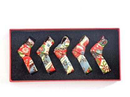 Washi Paper Chopstick Rests Set Of 5, Kimono Pattern