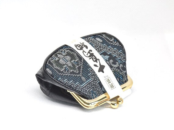Oshima Tsumugi Style Gamaguchi Coin Purse