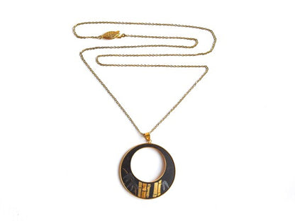 Amita Damascene Pendant Necklace