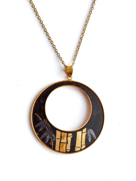 Amita Damascene Pendant Necklace