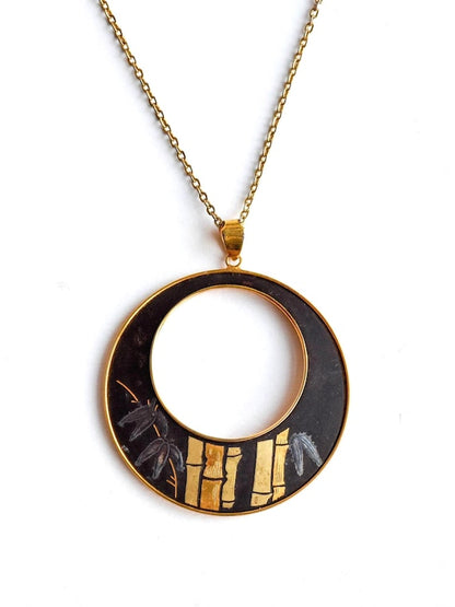 Amita Damascene Pendant Necklace