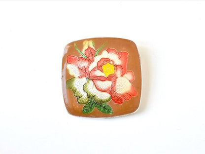 Japanese Cloisonne Floral Brooch
