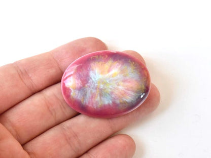 Kutani Ceramic Brooch Pink Rosa