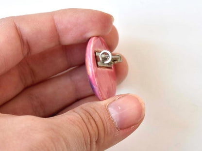 Kutani Ceramic Brooch Pink Rosa
