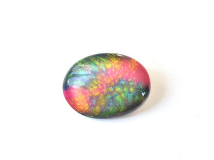 Kutani Pink & Green Ceramic Brooch