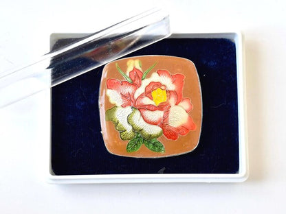 Japanese Floral Cloisonne Enamel Brooch