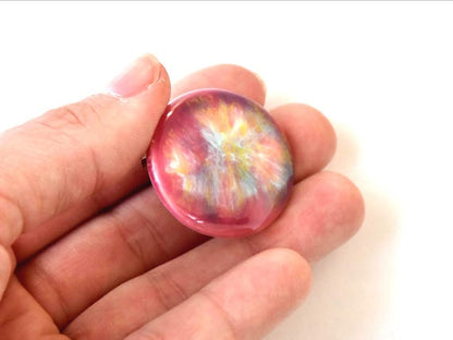 Kutani Ceramic Brooch Pink Rosa
