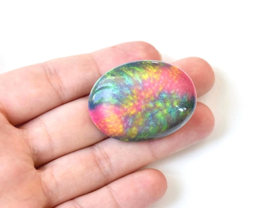 Kutani Pink & Green Ceramic Brooch