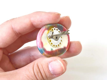 Kutani Ceramic Brooch