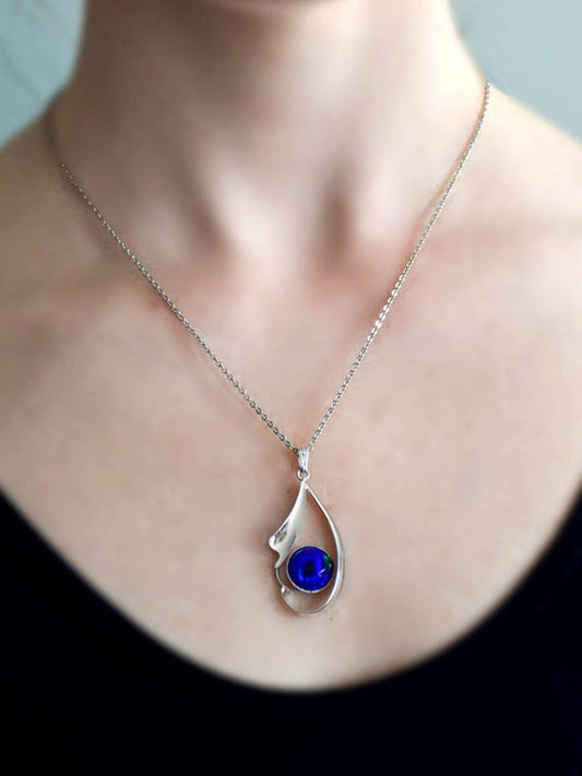 Japanese Blue Pendant Necklace