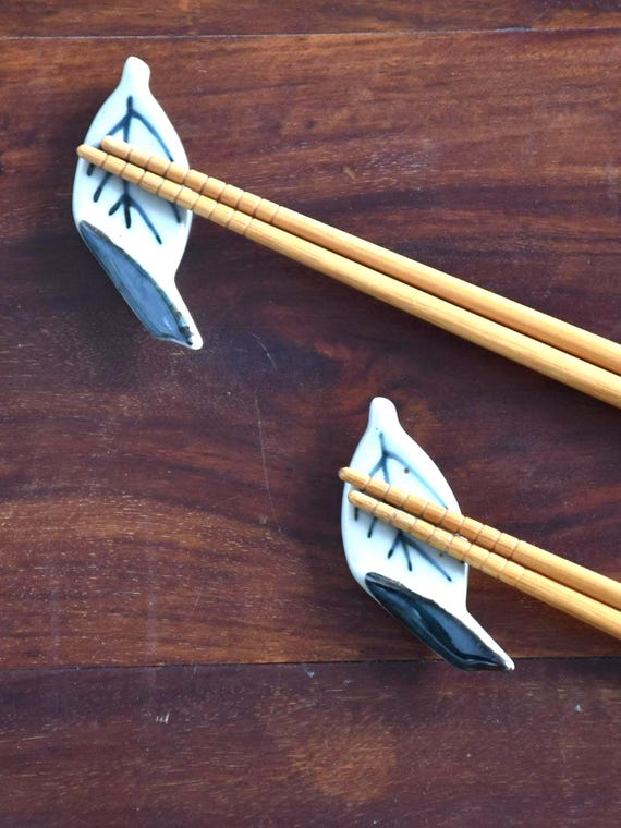 Japanese Leaf Ceramic Chopstick Rests (Set Of 5)
