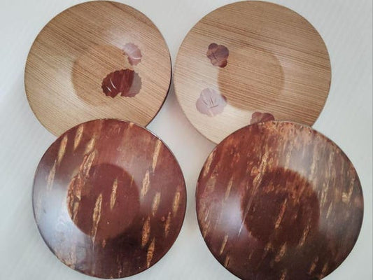 Kabazaiku Birch Bark Coasters Set Of 4