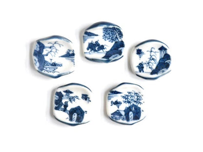 Kyoto Porcelain Chopstick Rests - Blue Landscape Set