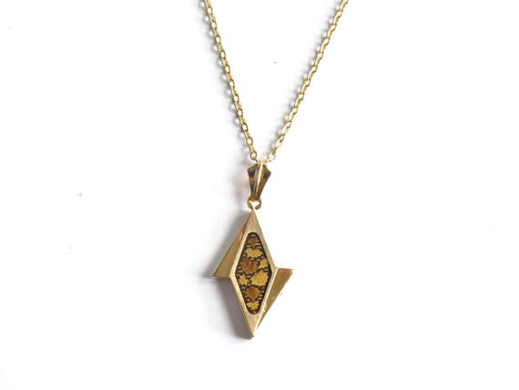 Japanese Damascene Necklace Autumn Pendant