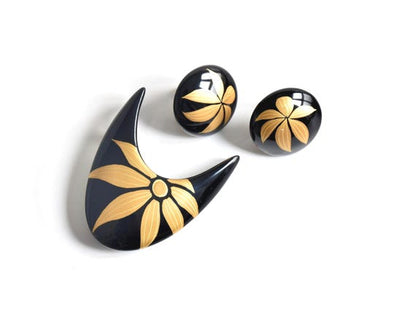 Japanese Urushi Lacquer Jewelry Set