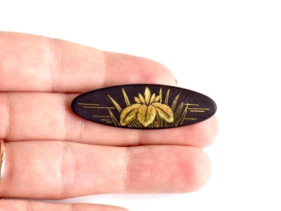 Japanese Zogan Brooch And Pendant Set