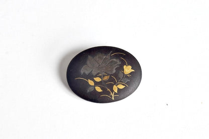 Japanese Zogan Floral Brooch