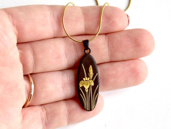 Japanese Zogan Brooch And Pendant Set
