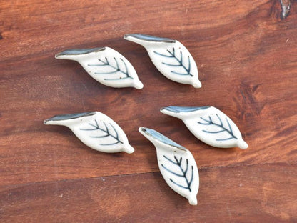 Japanese Leaf Ceramic Chopstick Rests (Set Of 5)