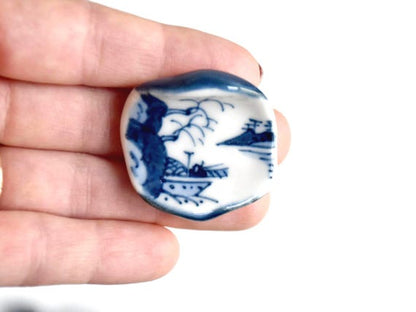 Kyoto Porcelain Chopstick Rests - Blue Landscape Set