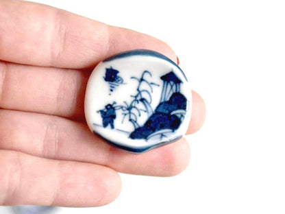 Kyoto Porcelain Chopstick Rests - Blue Landscape Set