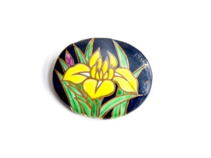 Kiyomizu-Yaki Iris Brooch