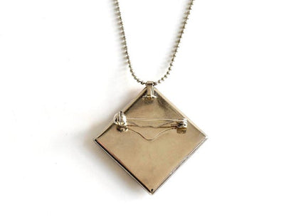 Washi Paper Brooch Pendant Necklace