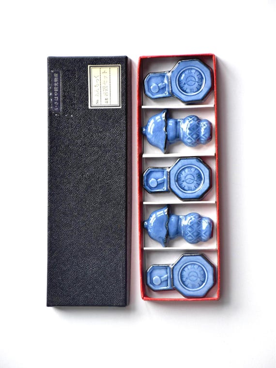 Arita-Yaki Porcelain Chopstick Rests Set Of 5 - Clock